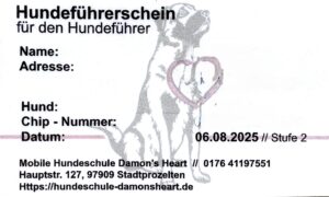 So sieht ein Hundeführerschein aus.